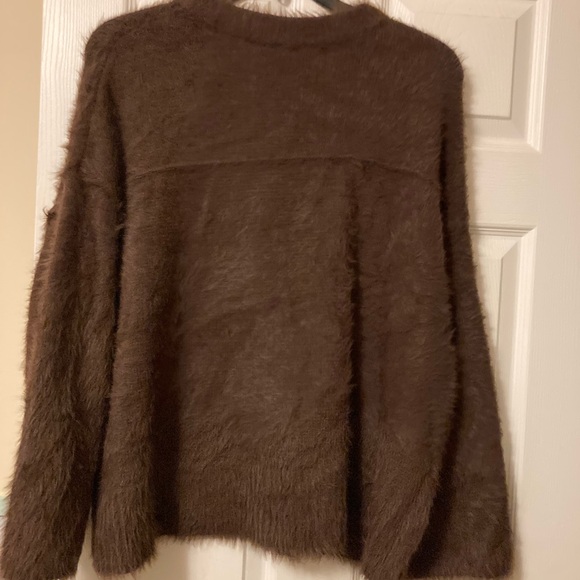 Free People Furry Sweater Color Brown Size Small - Picture 5 of 7